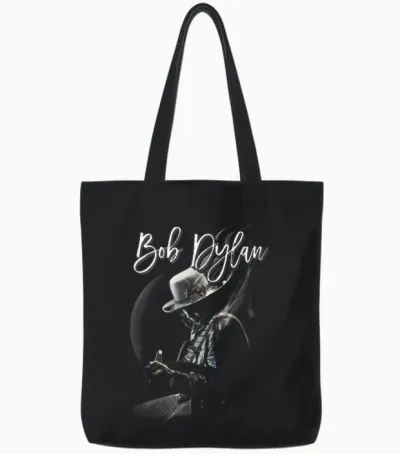 Bob Dylan Unreleased Black T-Shirt, Men's, Small, Short Sleeve, Classic Fit, Crew Neck, Imported Tote Bags - Black