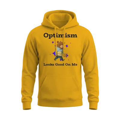 Optimism Looks Good on Me Unisex Hoodie - Gold
