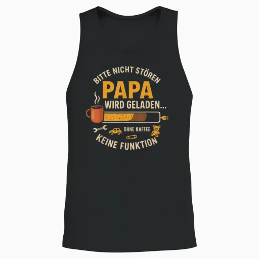 Papa Geschenk Papa Tshirt Vatertag Shirt Herren Lustig Papa Unisex Tank Top - Black