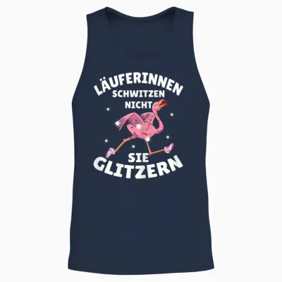 Running Jogging Funny Runner Saying Flamingo Fitness Sports T-Shirt, Black Unisex Tank Top - Navy