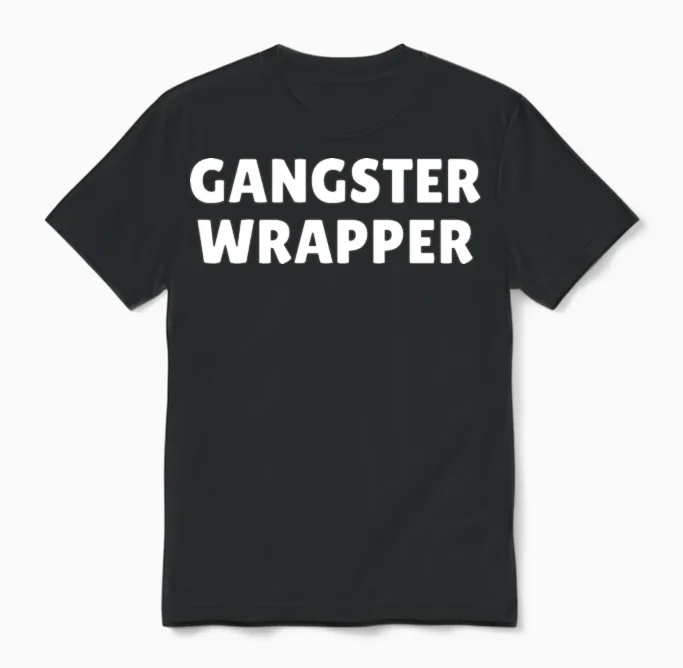 Gangster Wrapper Funny Christmas, Funny Christmas Unisex T-Shirt in Black