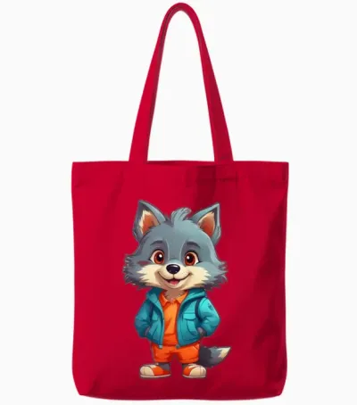 Funny Cat Tote Bags - Red
