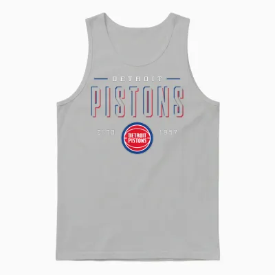 Nba Official Detroit Pistons Negative Space Unisex Tank Top - Ash