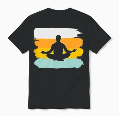 Meditation Retro Unisex T-Shirt - Black