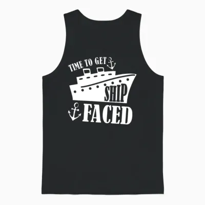 Time to Get Ship Faced Shirt - Funny Cruise Shirts Unisex Tank Top - Black