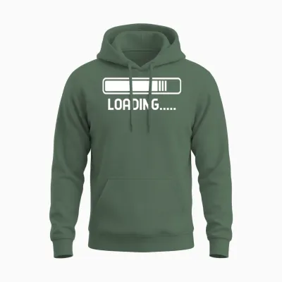 Loading.... Loading Bar Unisex Hoodie - Military Green