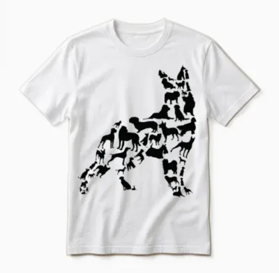 Dog Owner Dog Lover Silhouette Unisex T-Shirt - White
