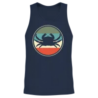 Crab Crabbing Retro Unisex Tank Top - Navy – 2