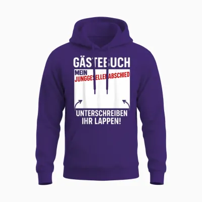 Bräutigam Shirt Gästebuch Jga Männer Junggesellenabschied Unisex Hoodie - Purple