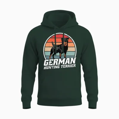 German Jagdterrier Retro Unisex Hoodie - Forest