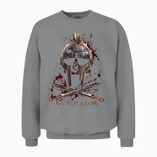 Gladiator Helmet Unisex Sweatshirt in Sport Grey