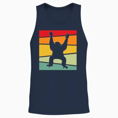 Orang Utan Retro Unisex Tank Top - Navy