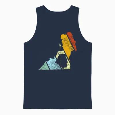 Hiking Retro Unisex Tank Top - Navy