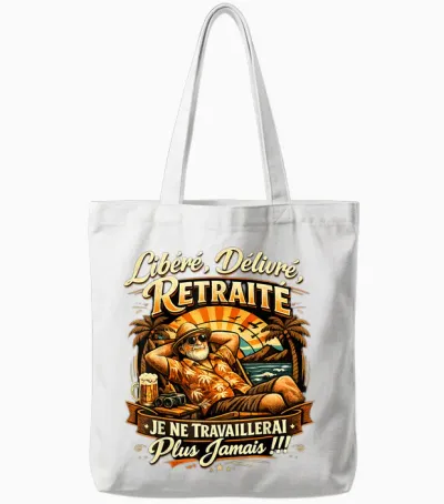 Gift Retirement Man Released Original Humor Tote Bags - White