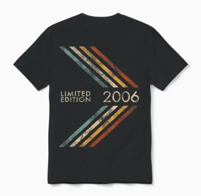 Anniversary 2006 Limited Edition Men Women Vintage Style Unisex T-Shirt - Black