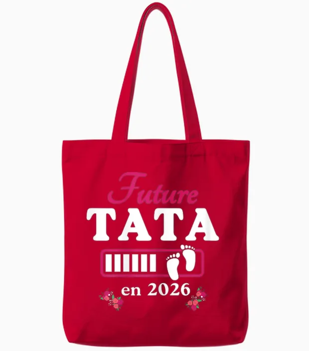 Tata in 2026 Announcement Pregnancy Future Tata Coming Soon 2026 Tote Bags in Red