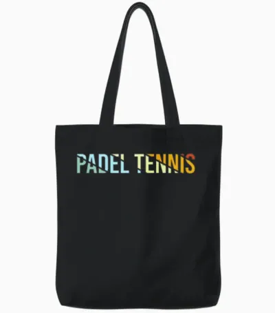 Padel Tennis Retro Tote Bags - Black