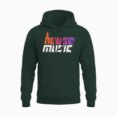 House Music Techno Dj Party Festival Electro Rave Trance T-Shirt, Black, S Unisex Hoodie - Forest