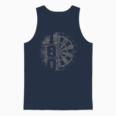 Dart 180 Dartboard Retro Dart T-Shirt, Black Unisex Tank Top - Navy