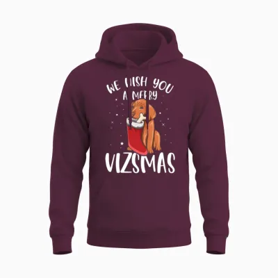 Magyar Vizsla Pun for a Vizsla Owner Christmas Unisex Hoodie - Maroon
