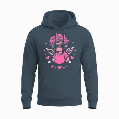 Retro Cupid Unisex Hoodie - Dark Heather