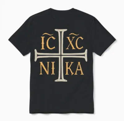 Ic Xc Nika Jesus Christ Conqueror Orthodox Christian Unisex T-Shirt - Black