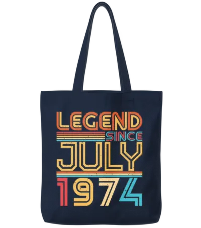 1974 July Retro Tote Bags - Navy