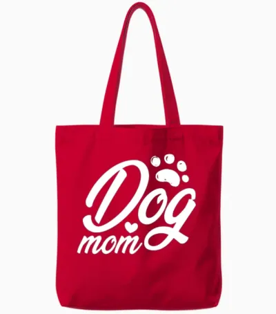 Dog Mom Tote Bags - Red