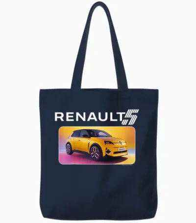 Renault 5 E-Tech Electric City Car For Tote Bags - Navy