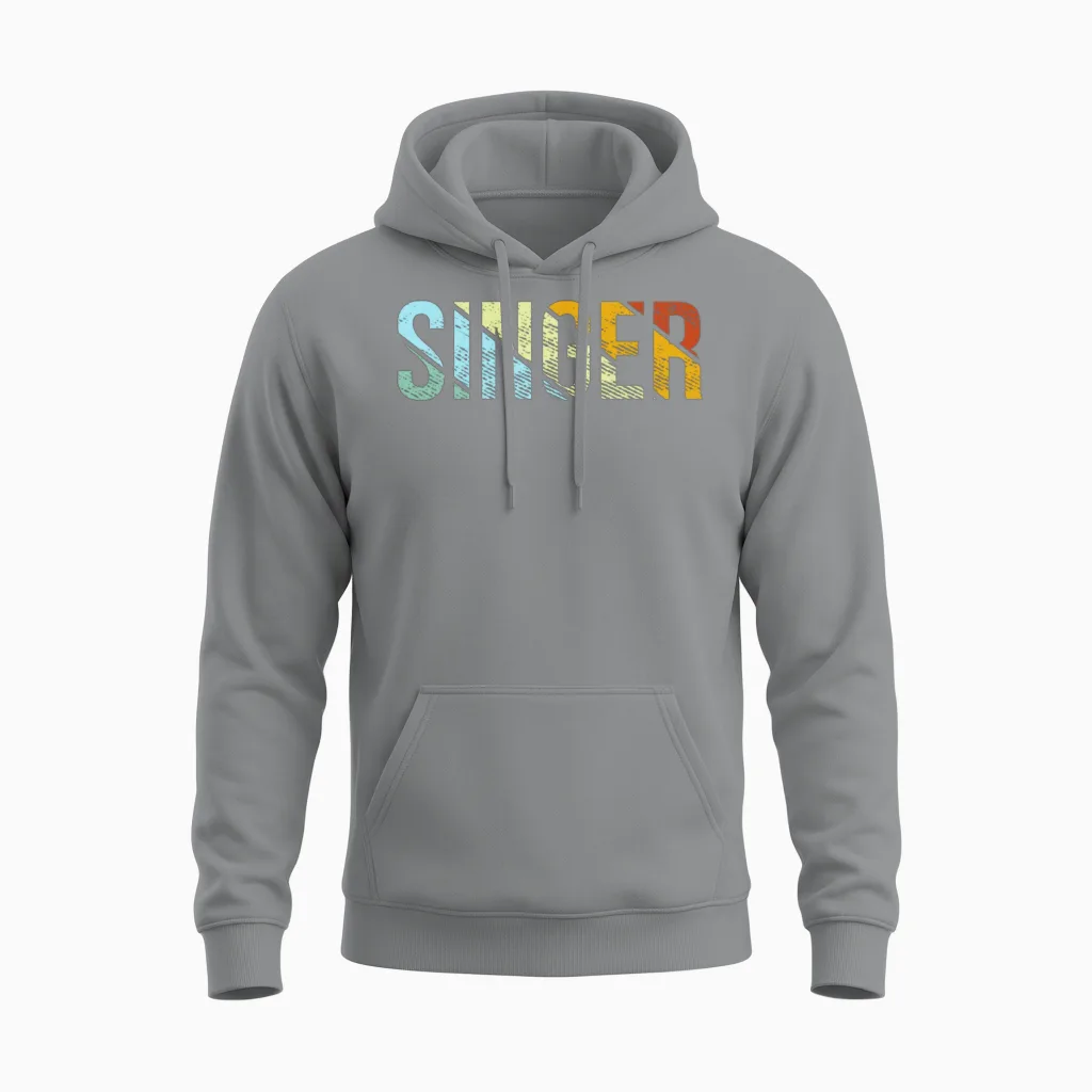 Singer Retro Unisex Hoodie in Sport Grey