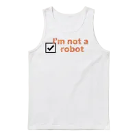 Humanity Logo: I’m Not a Robot Unisex Tank Top - White – 1