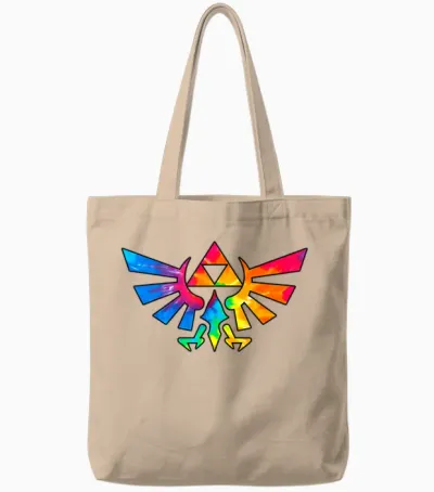 Legend of Zelda Triforce Symbol Tie Dye Tote Bags - Natural