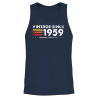 Vintage Since 1959 - 66 Years of Timeless Limited Unisex Tank Top - Navy – 2