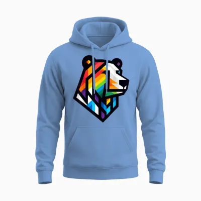 Rainbow Bear Pride Lgbt Unisex Hoodie - Carolina Blue