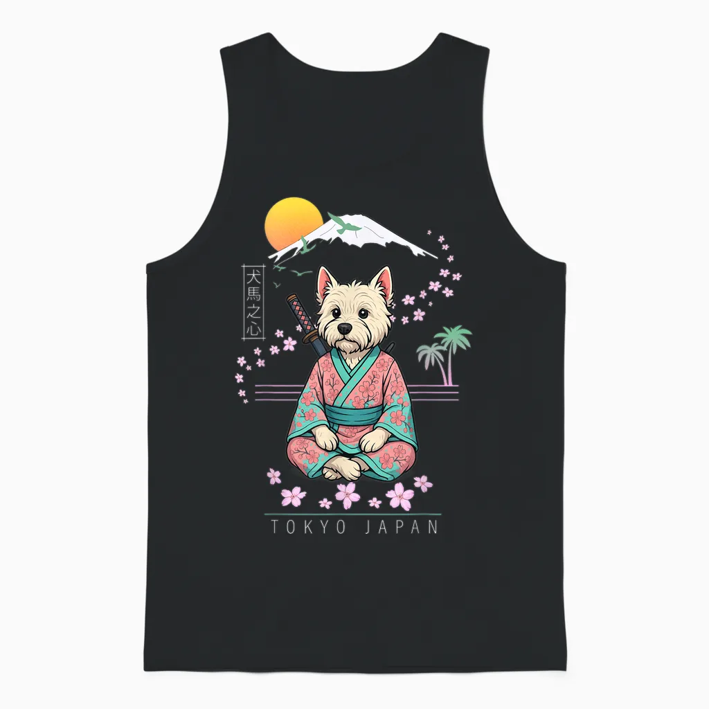 West Highland White Terrier Unisex Tank Top in Black