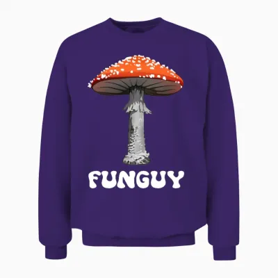 Funguy Funny Fungi Fungus Mushroom Funny Guy Unisex Sweatshirt - Purple