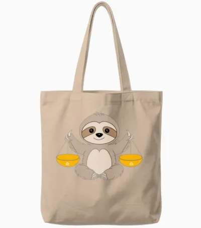Libra Zodiac Sloth Balancing Harmony Tote Bags - Natural