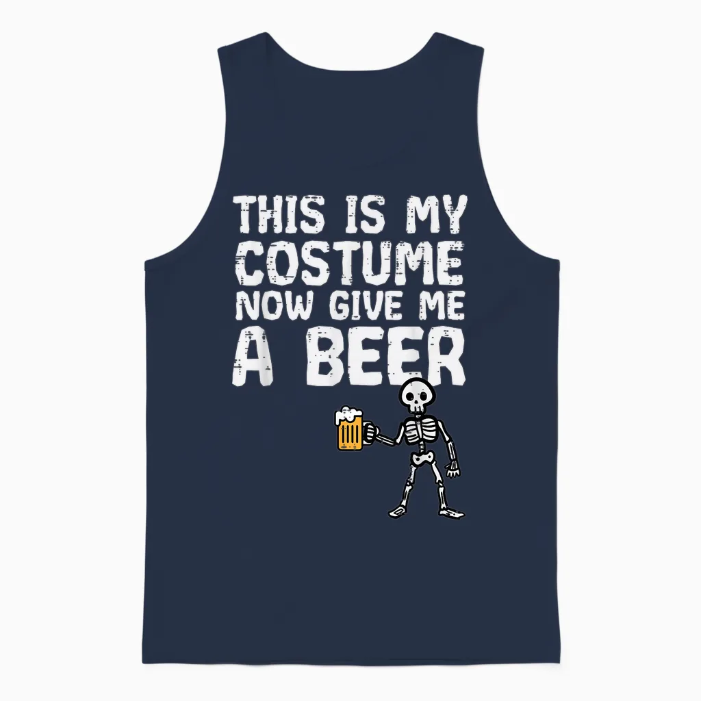Halloween This Is My Costume Give Me Funny Skeleton Dad Men Unisex Tank Top in Navy