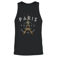 Paris France Unisex Tank Top - Black – 2