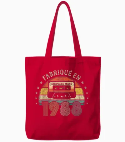 Fabriqué En 1988 Vintage Cassette - Cadeau Anniversaire 1988 Tote Bags - Red