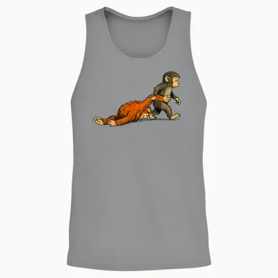 Cute Monkey Punch (2 Side) Unisex Tank Top - Sport Grey