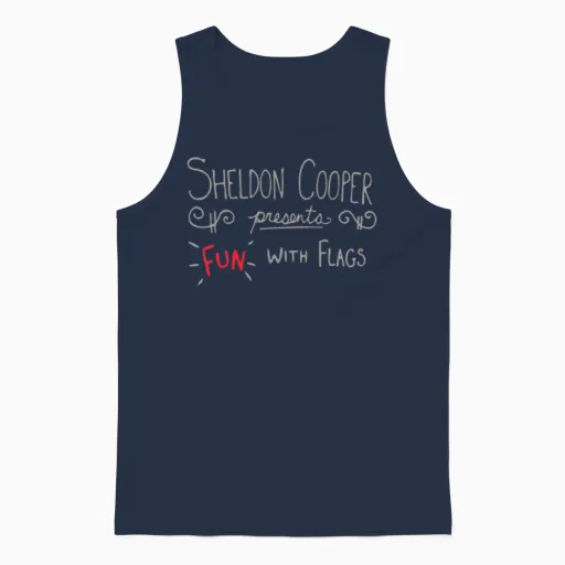The Big Bang Theory Fun with Flags Unisex Tank Top in Navy