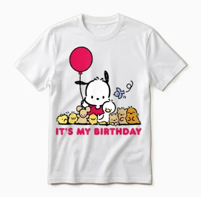 Pochacco It's My Birthday Unisex T-Shirt - White