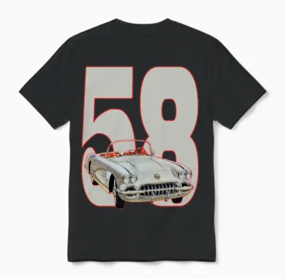 1958 Corvette Unisex T-Shirt - Black