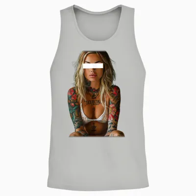 Vintage Sexy Girl Unisex Tank Top - Ash