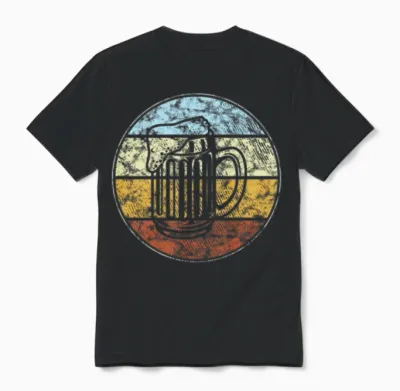 Beer Retro Unisex T-Shirt - Black