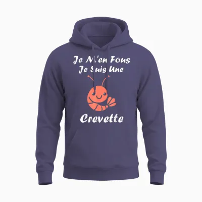 Crustacean Shrimp Humour Je Ne Ne Foe Je Suis Une Prawn T-Shirt, Black, S Unisex Hoodie - Heather Sport Dark Navy