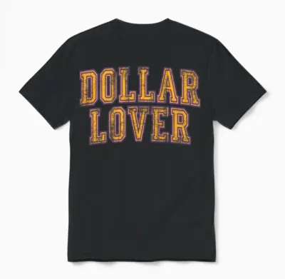 Dollar Lover - Funny Retro Unisex T-Shirt - Black