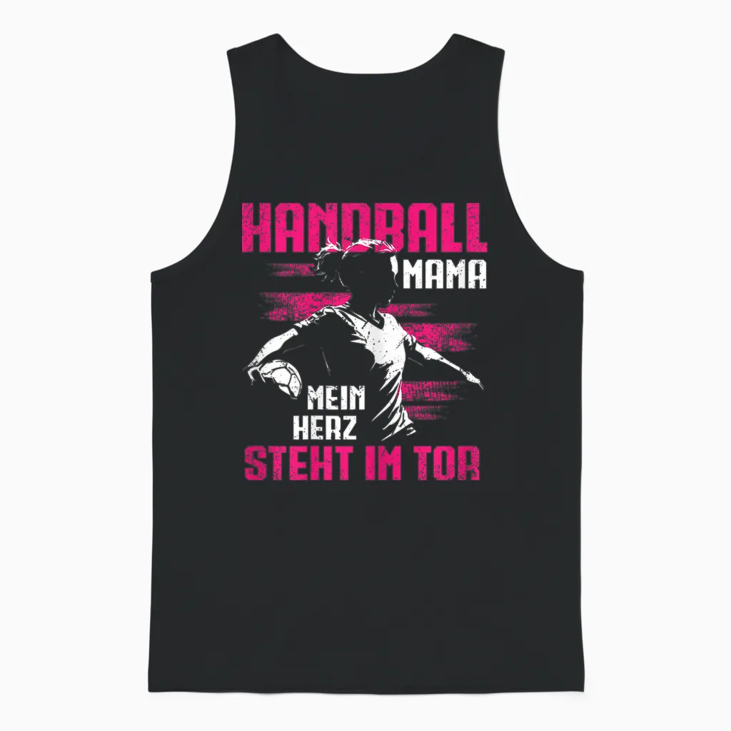Handball Mama Mein Herz Steht Im Tor Handballer Torwart Unisex Tank Top in Black
