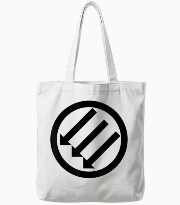 Iron Front - Les Trois Flèches - Stand Against Fascism Tote Bags in White